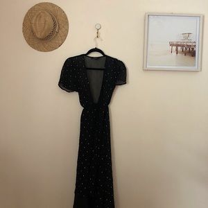 F21 Gold Speckled Wrap Dress